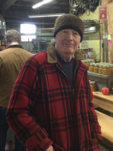 Russell in handmade felted wool hat by Maria Nitzsche of Vermont Hats.