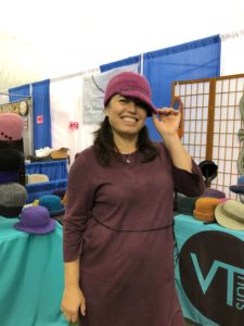 HAPPY VERMONT HAT OWNER LOVING HER 100 % WOOL KNIT FELTED HAT